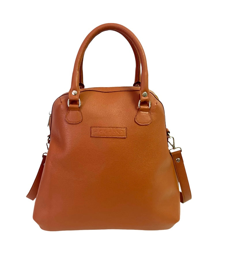 Maxi bauletto in cuoio con brand