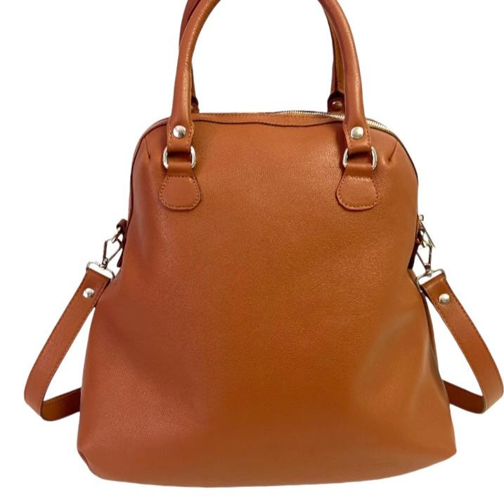 Maxi bauletto in cuoio con brand