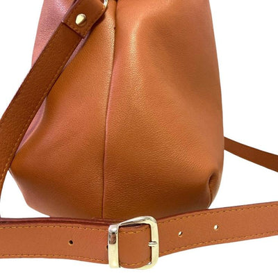 Maxi bauletto in cuoio con brand
